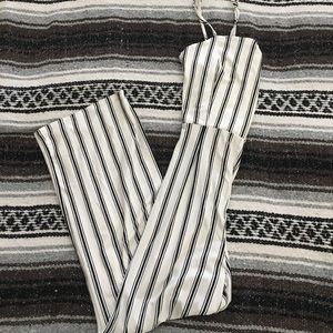 White and Black Striped Jumpsuit (NWT)